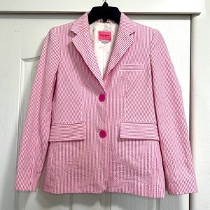 Kate Spade Seersucker pink stripe Blazer Sz0